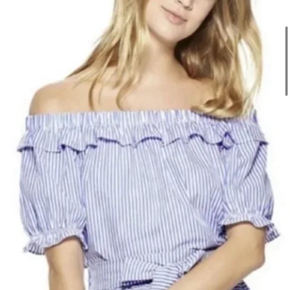 Vineyard Vines for Target women’s off the shoulder striped town size L - Picture 2 of 5